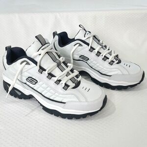 Skechers Mens Energy After Burn Sneaker 13 White Leather 50081 Athletic Casual